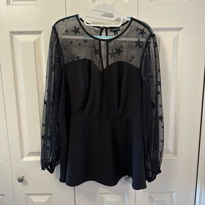TORRID SHEER AND BLACK TOP